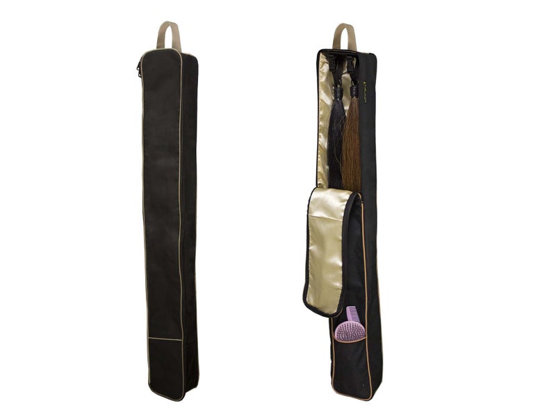 Paris Tack Front Open 2 Horse Tail Extension Carry Bag Case Black - Image 1